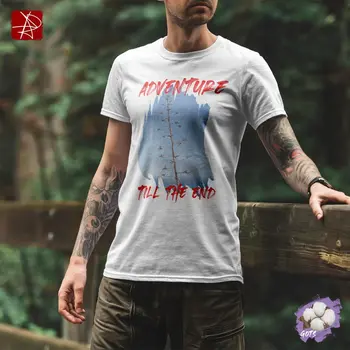 Eco-Friendly GOTS Organic Cotton T-Shirt with "Adventure Till The End" Tree