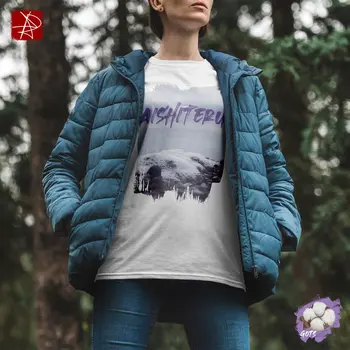 Eco-Friendly GOTS Organic Cotton T-Shirt with "Aishiteru" Pebble Beach