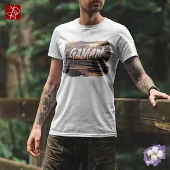 Eco-Friendly GOTS Organic Cotton T-Shirt with "Gaman" Sunset Beach