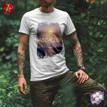 Eco-Friendly GOTS Organic Cotton T-Shirt with "Mochizuki" Moonlit Ocean