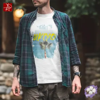 Eco-Friendly GOTS Organic Cotton T-Shirt "Ukiyo" Palm Tree