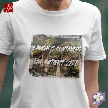 GOTS Organic Cotton T-Shirt Fun "Laughter is Contagious" Forest Design