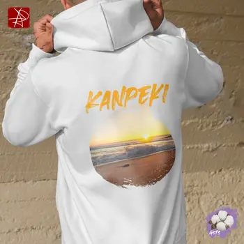 Kanpeki Organic Cotton Hoodie – Unisex Perfect Sunset Beach Design | GOTS Certified Eco-Friendly