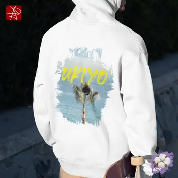 Ukiyo Organic Cotton Hoodie – Unisex Palm Tree Design | GOTS Certified Eco-Friendly
