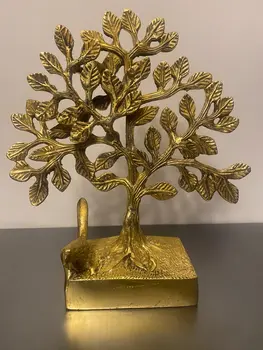 Brass Tree of Tree of Life Sculpture, Brass Kalpavruksha Tree