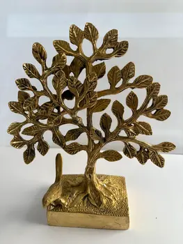 Brass Tree of Tree of Life Sculpture, Brass Kalpavruksha Tree