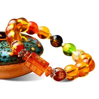 Five-Element Citrine Bracelet (12 mm Beads)