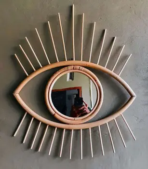 Rattan Eye Mirror