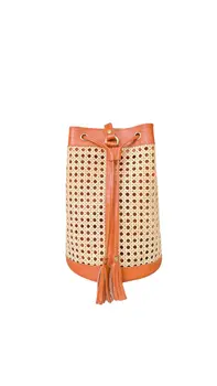 Aqita Bali Handmade Leather Rattan Webbing BackPack
