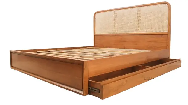 Rattan-Wooden Bed