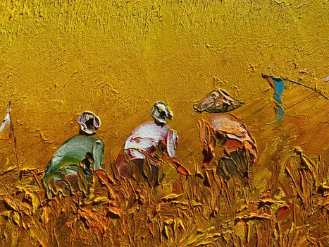 Traditional Planting Bali Art Painting