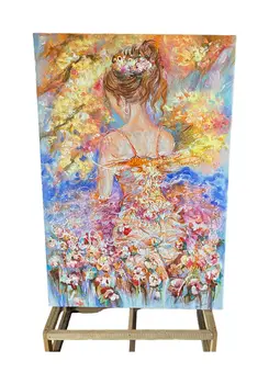 Flourishing Girl: A Dynamic and Lively Abstract Flower Portrait