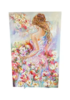 Chromatic Dreams: An Intense and Colorful Flower-Filled Portrait