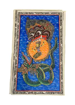 Moon Bali Art Painting With Chinese Ink Technique