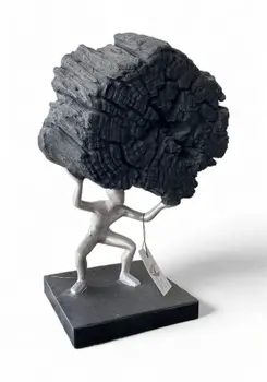 Erosion Figure On Base Small Silver