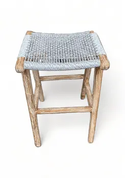 Bali Rustic Grey Wooden Stool
