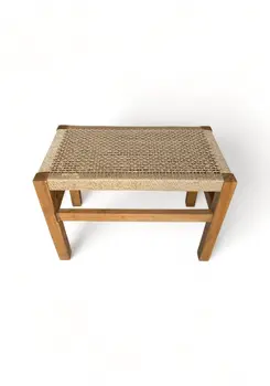 Long Natural Wooden Stool