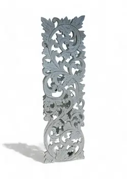 Wooden Carving Wall Decoration White Wash Finishing