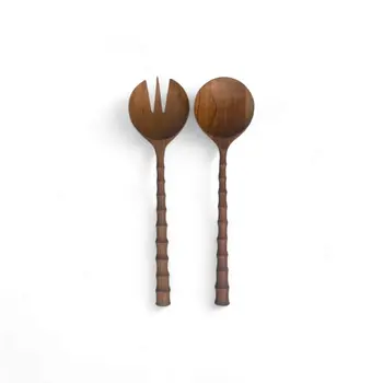 Set Jati Wood Salad Spoon And Fork Style 2