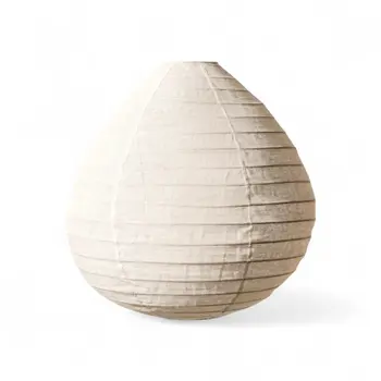 Pear Foldable Linen Lampshade with Fringe – Aesthetic Handmade Lighting Decor (D 60 cm)