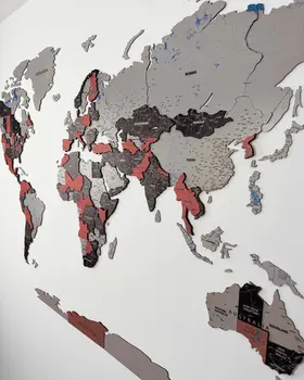 Premium 3d wood world map | RUBY Birdywing®