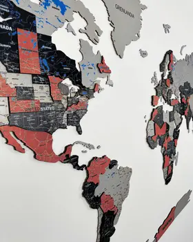 Premium 3d wood world map | RUBY Birdywing®