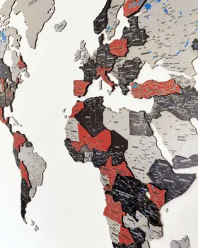 Premium 3d wood world map | RUBY Birdywing®