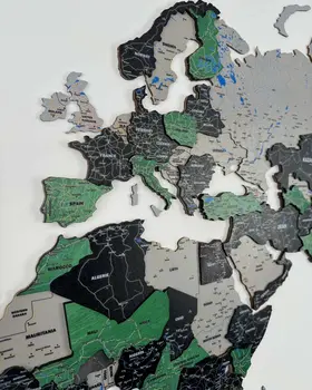 Premium 3d world map made of wood | FOREST Birdywing®