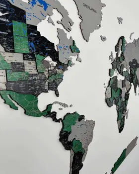 Premium 3d world map made of wood | FOREST Birdywing®
