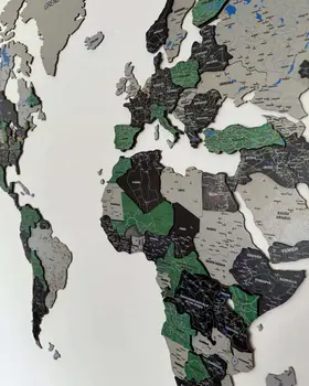 Premium 3d world map made of wood | FOREST Birdywing®