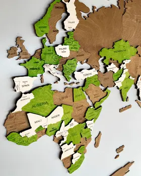 Wooden 3D World Map for wall | LIME