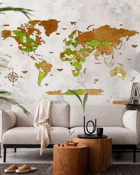 Wooden 3D World Map for wall | LIME