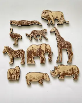 Animals for a Wooden World Map