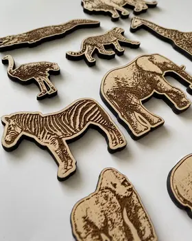 Animals for a Wooden World Map