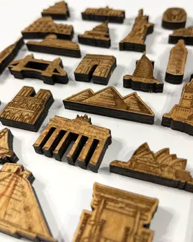 City symbols for the wooden World Map