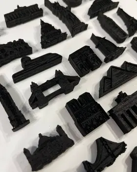 City symbols for the wooden World Map