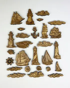 Marina symbols for a Wooden World Map