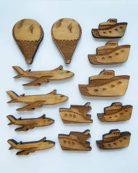 Means of transportation to a Wooden World Map
