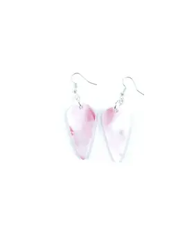 Pendientes cónicos rosa y blanco