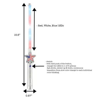 American Flag Star Light Wand