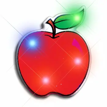 Red Apple Flashing Body Light Lapel Pins