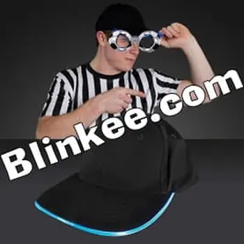 Black Baseball Cap with Blue LEDs
