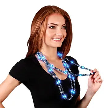 Brilliant Blue LED Bead Necklace