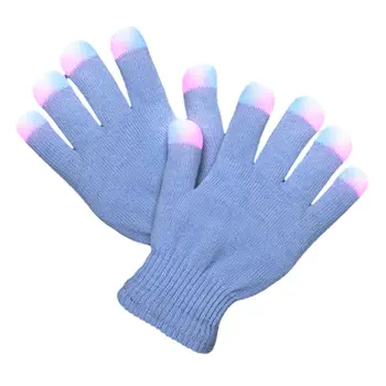 Child Size Icy Blue Gloves with White Pink and Blue LEDs