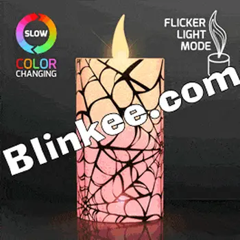 Color Changing Spiderweb Halloween Candle