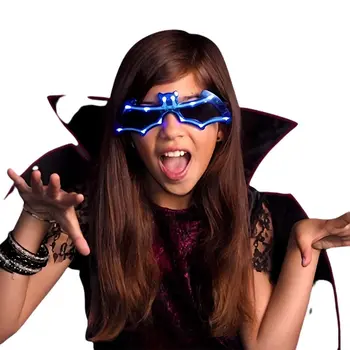LED Bat Shaped Sunglasses Blue