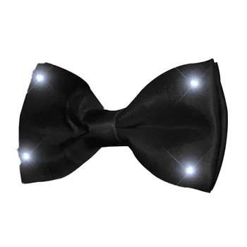 Black Bow Tie with White LED Lights