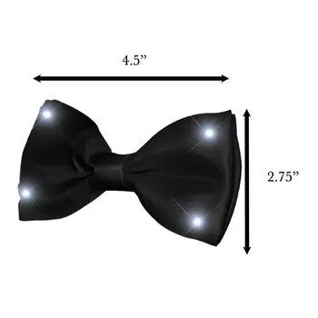 Black Bow Tie with White LED Lights