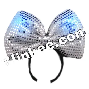 LED Silver Sequin Bow Headband