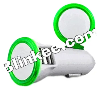 LED USB Port Car Charger Green